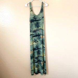 Vintage 90s Tropical Maxi Dress